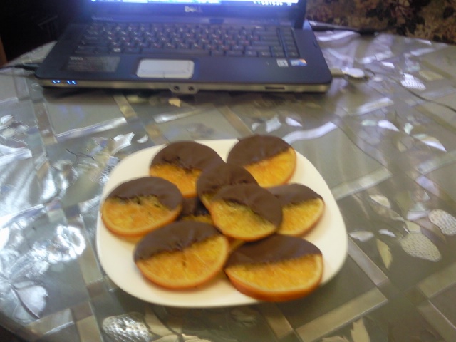 Naranjas en chocolate