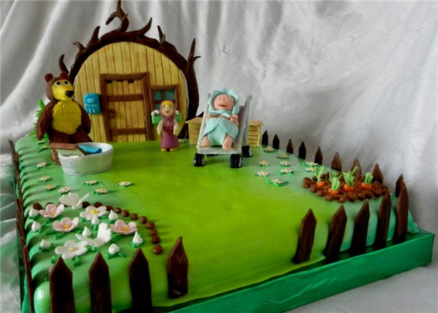 Cakes based on the cartoon Masha and the Bear