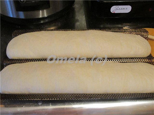 French baguettes from old dough