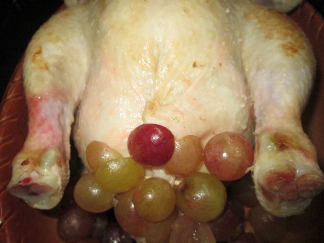 Pollo al forno con uva Il profumo del Natale