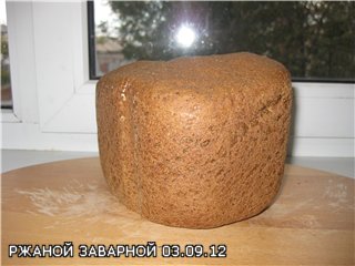 Brewed rye bread on kefir (bread maker)