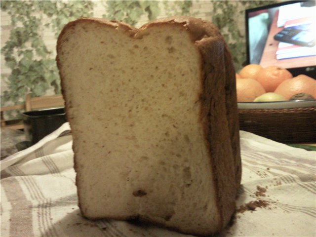 Pan de trigo con requesón (panificadora)