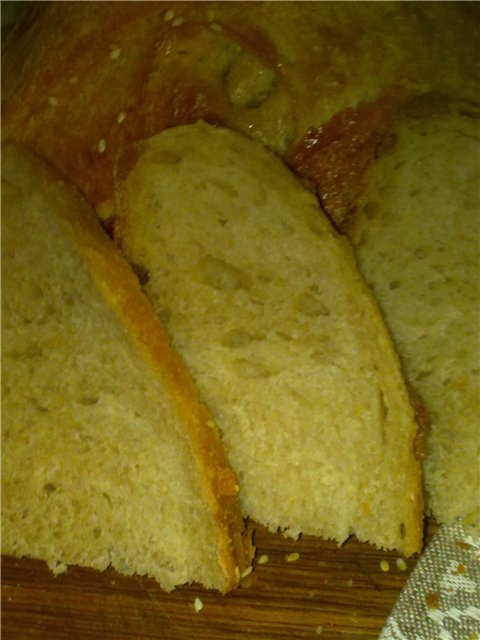 Wheat bread on old dough dough (oven)