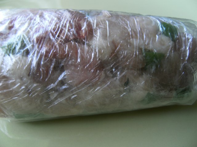 Salsiccia di pollo al vapore (bagnomaria)