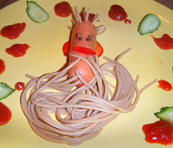 Espaguetis en salchichas (multicocina Marca 3502)