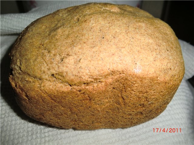 לחם שיפון בלי שום דבר (תנור, מכונת לחם, סיר איטי)