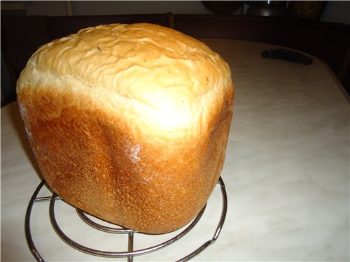 Pan de trigo con kéfir en una panificadora