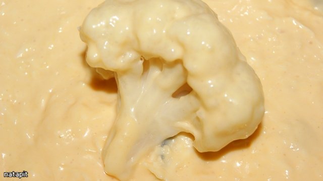 כרובית בבלילת גבינה-חרדל
