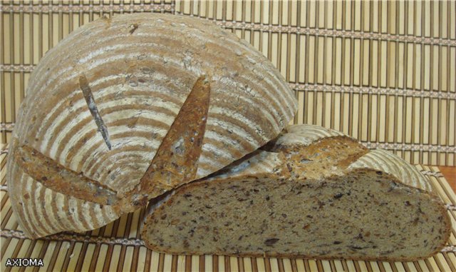 Aromatic rye sourdough bread in the oven