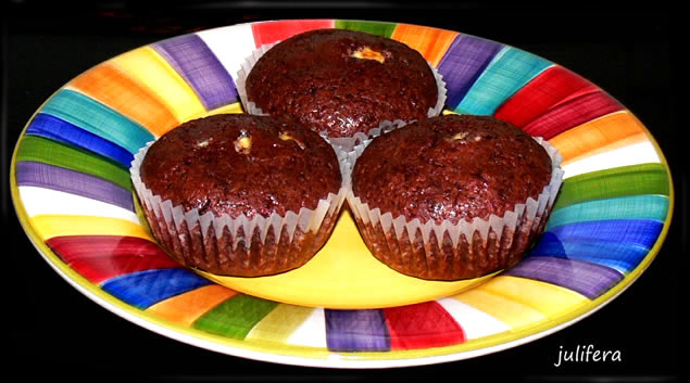 Muffins de chocolate con ron
