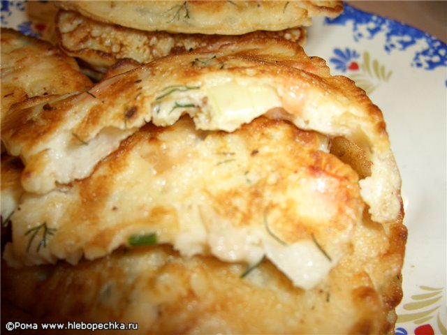 Fritters with fish on kefir