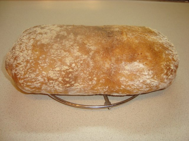 Chiabatta in the oven