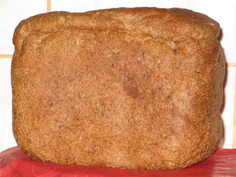Wheat-rye bread with smoked bacon (bread maker)