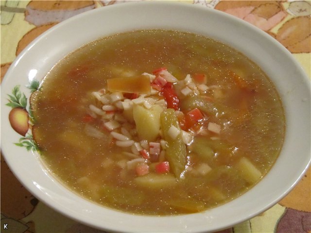 Zupa z paluszków krabowych (na kuchence / powolnej kuchence)