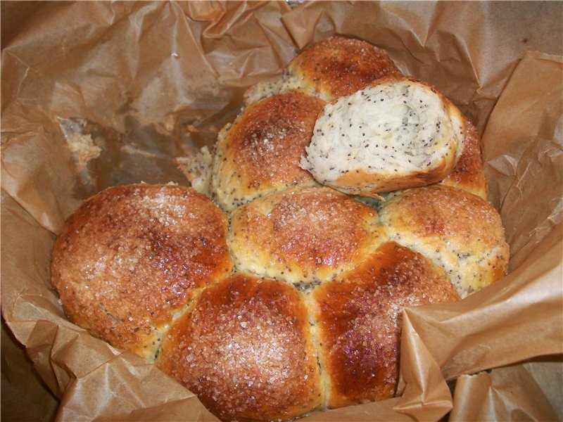 Buns with poppy seeds and raisins