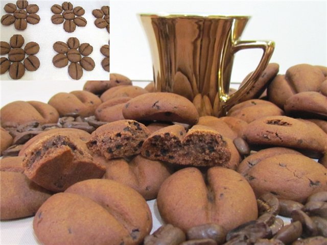 Cookies Coffee beans with chocolate