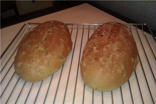 Pan con semillas de alcaravea y pasas (horno)
