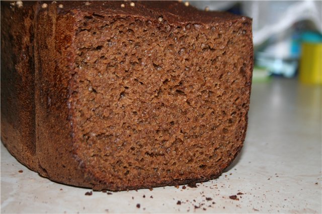 Bread only on rye flour (like Westphalian) (Author Kosh)