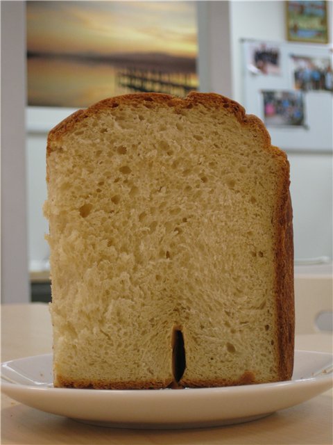 Pan blanco con leche con la adición de harina de avena (panificadora)