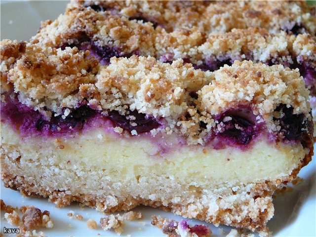 Raspberry curd pie with oatmeal