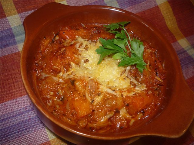 Calabaza en salsa de tomate