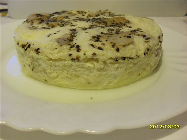 Cauliflower in an omelet