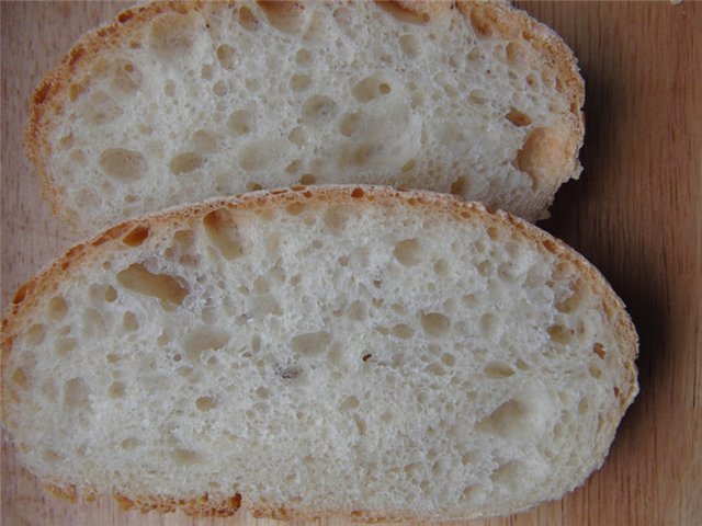 Pan de trigo de fermentación larga (horno)