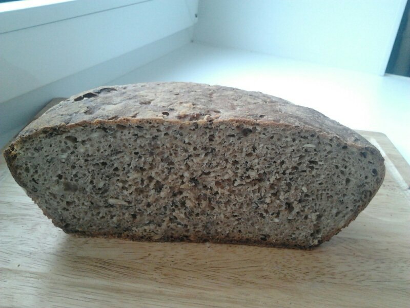 Aromatic bread with rye sourdough in the oven