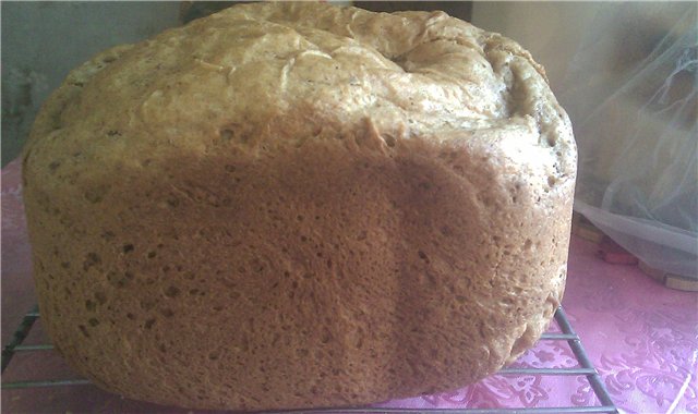 Wheat-rye 50x50 bread with live yeast (bread maker)