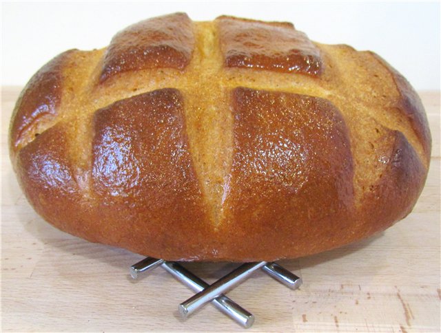 לחם שיפון עם קמח מלא (תנור)