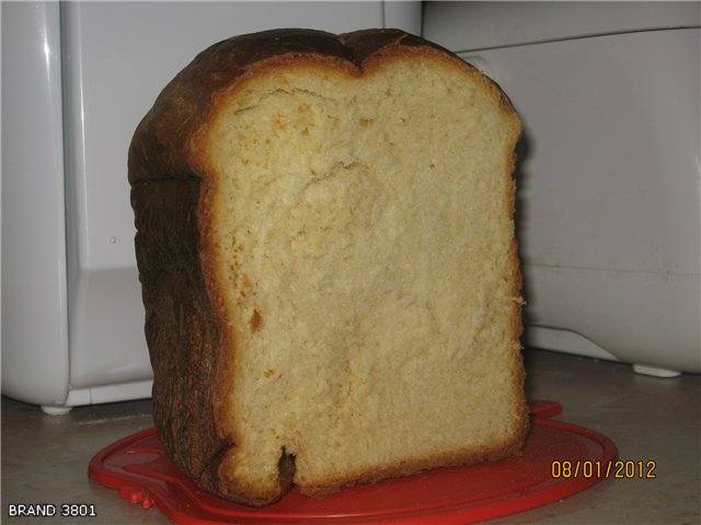 Broodbakmachine Merk 3801. Programma 1 - Wit brood of basis