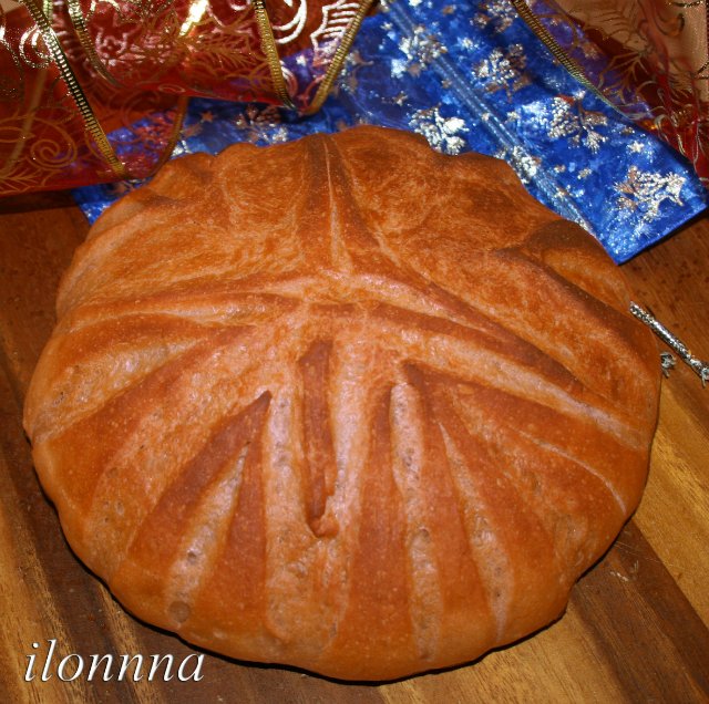 Bread on pomegranate tea "Christmas star"