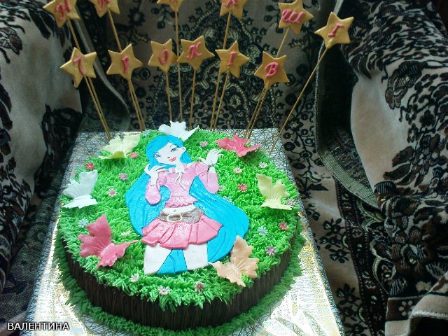 Cakes with fairies based on the cartoon Winx and others