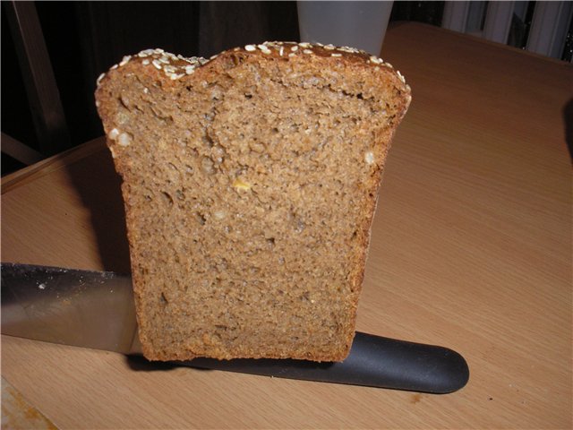 Pane di frumento e segale 50x50 con lievito di birra (macchina per il pane)
