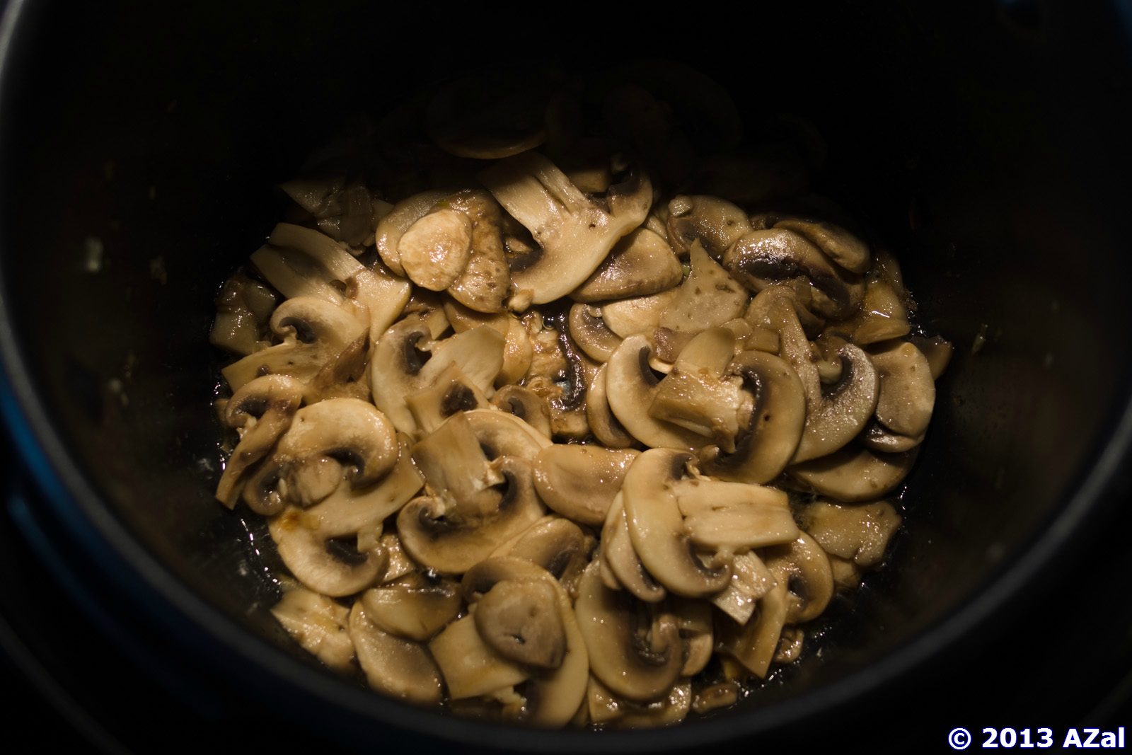 Gachas de trigo sarraceno con champiñones y cebollas (multicocina Moulinex Minute Cook CE4000)