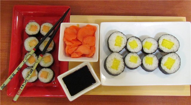 Ingelegde daikon voor sushi