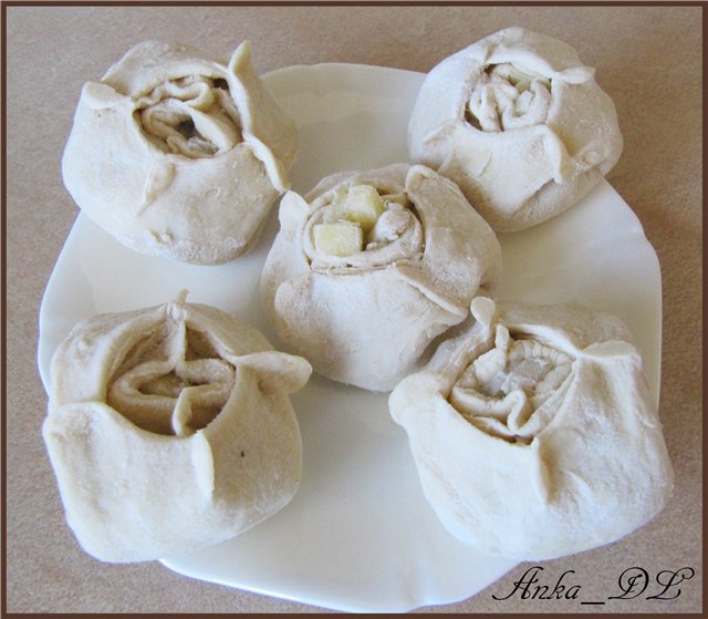 Bays with steamed potato filling
