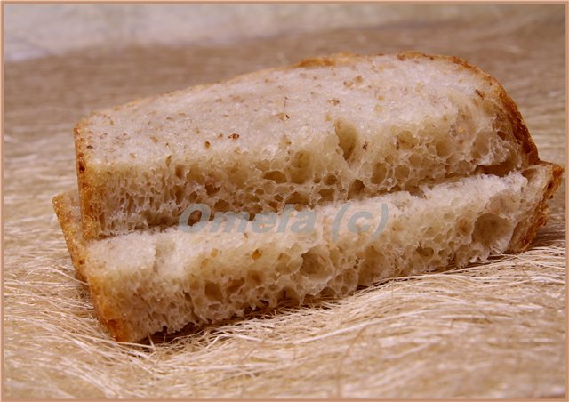 Wheat bread with honey and grains (in the oven)