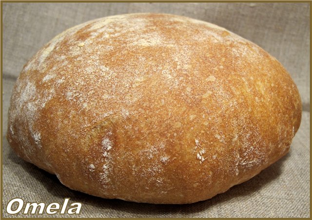 לחם חיטה כפרי (Pane Bigio) בתנור