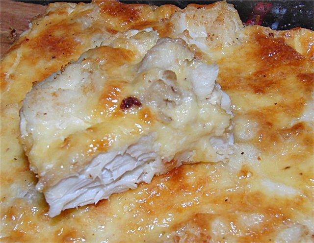 Fish in a cheese souffle