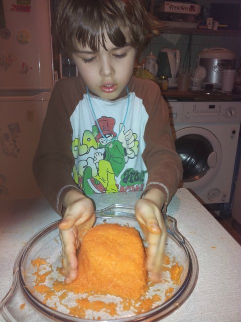 Grated carrots with sugar and sour cream! Master class from Arseny for my beloved!
