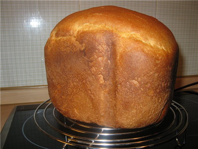 Pan de trigo cremoso en panificadora