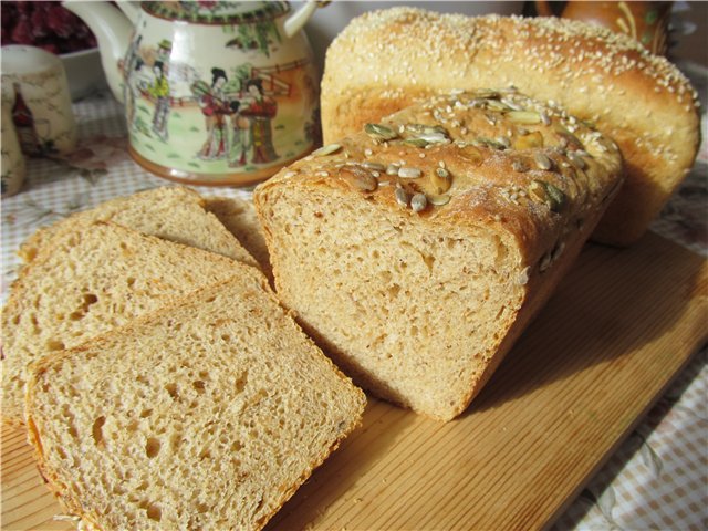 לחם חיטה על בצק בשל (מחמצת עצמית)