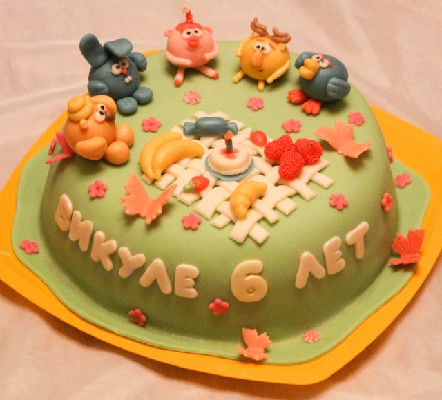 Cakes based on the cartoon Smeshariki