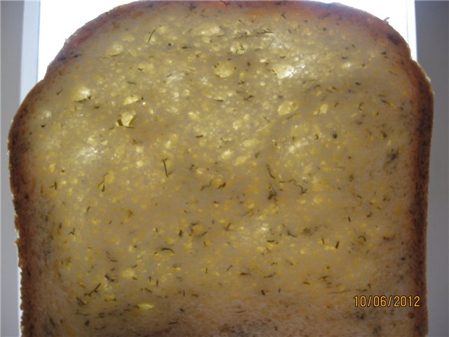 Dill bread in a bread maker