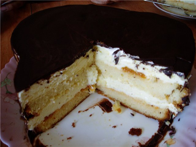 Leche de Cake Bird en gelatina (de la revista Rabotnitsa)