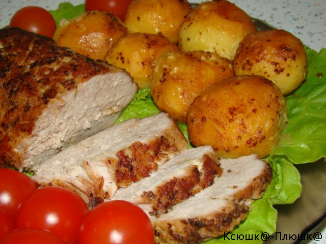 Meat a la Pork + baked potatoes (pressure cooker Brand 6050)