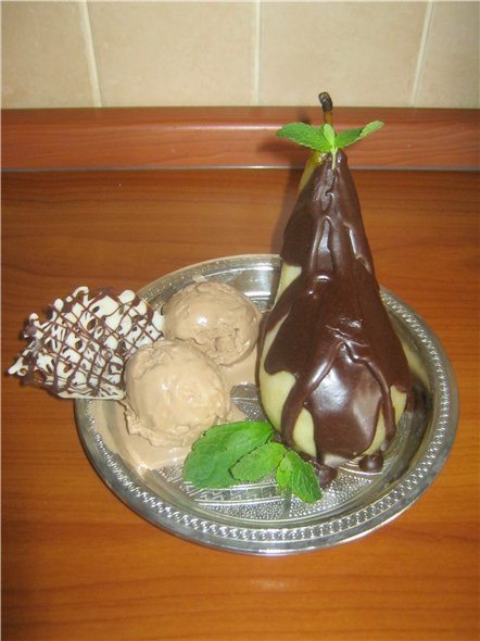 Pears in chocolate