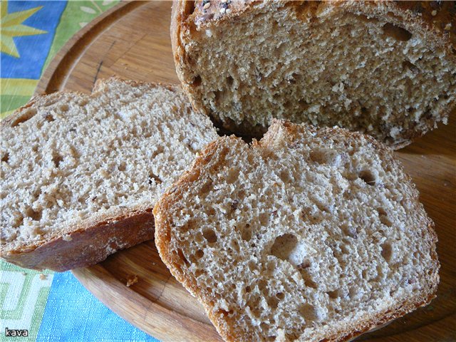خبز القمح الجاودار على عجينة طويلة