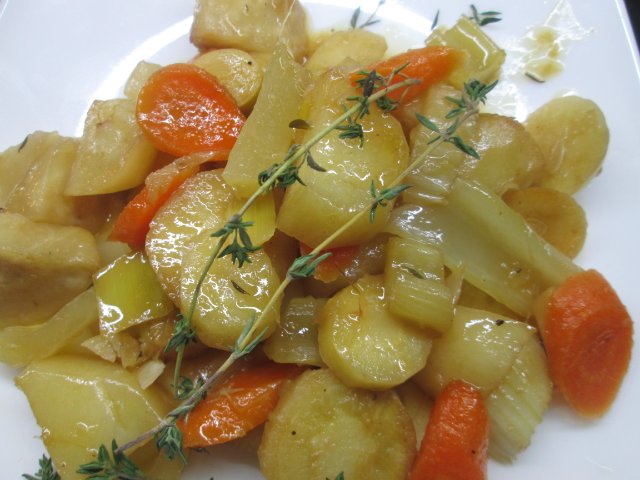 Honey-baked vegetables